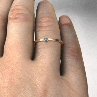 指輪 細い 指輪 一粒 ブルートパーズ 11月の誕生石 k10ピンクゴールド 幅約1mmリング 極細_画像2