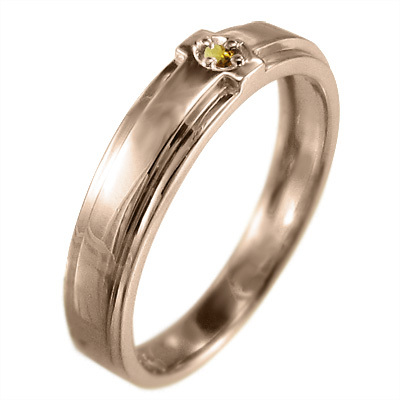 指輪 小指 指輪 10金ピンクゴールド クロス デザイン 一粒 シトリントパーズ 11月誕生石_画像3