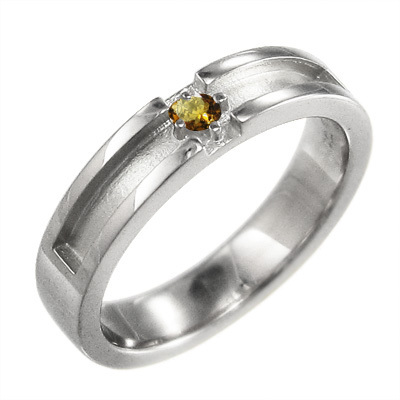 指輪 シトリン(黄水晶) デザイン クロス 一粒 k18ホワイトゴールド 11月誕生石_画像3