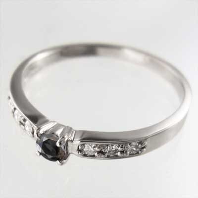 指輪 白金（プラチナ）900 ブラックダイヤモンド(黒ダイヤ) ダイヤモンド 4月の誕生石_画像3