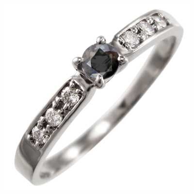 指輪 白金（プラチナ）900 ブラックダイヤモンド(黒ダイヤ) ダイヤモンド 4月の誕生石_画像1