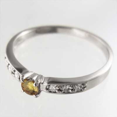 リング シトリン(黄水晶) ダイヤモンド 11月の誕生石 プラチナ900_画像3