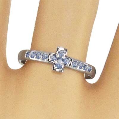  tanzanite ring Cross k18 white gold 12 month birthstone 