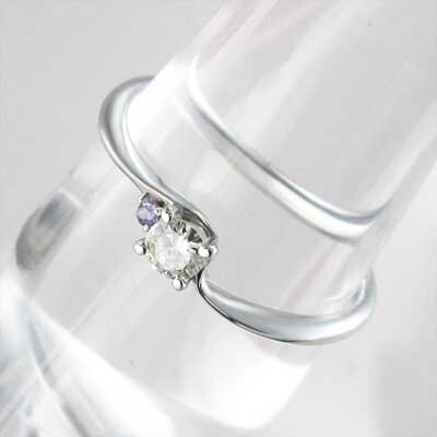 タンザナイト 天然ダイヤモンド 指輪 細い 指輪 12月の誕生石 白金（プラチナ）900_画像3