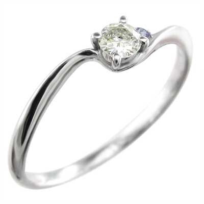 タンザナイト 天然ダイヤモンド 指輪 細い 指輪 12月の誕生石 白金（プラチナ）900_画像4