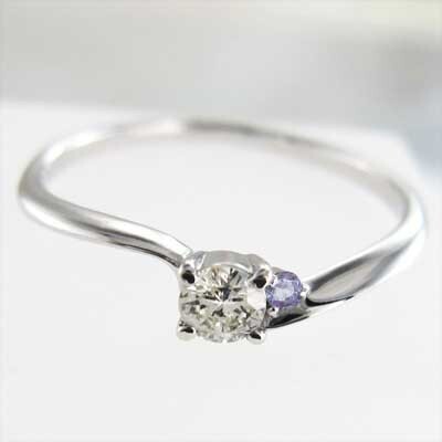 タンザナイト 天然ダイヤモンド 指輪 細い 指輪 12月の誕生石 白金（プラチナ）900_画像5