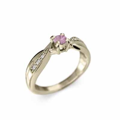 印象のデザイン 19009円 結婚指輪 にも ピンクサファイア 天然ダイヤモンド K10 その他
