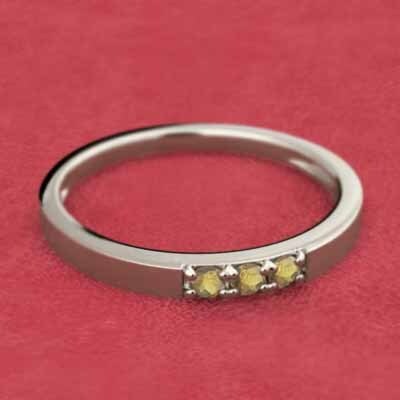 最大80%オフ リング 平打ち 9335円 3ストーン 11 シトリン(黄水晶) 指輪 細い ゴールド