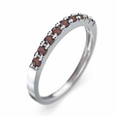 細い 指輪 平たい リング ハーフ エタニティ 指輪 ガーネット 白金（プラチナ）900 幅約2mmリング 少し細め_画像4