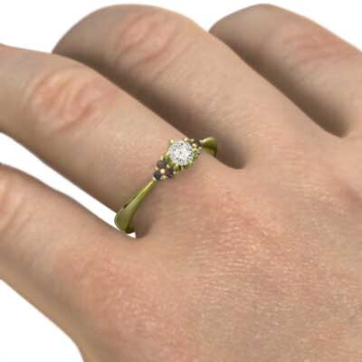 結婚指輪 にも 18金イエローゴールド ガーネット 天然ダイヤモンド 1月誕生石_画像6