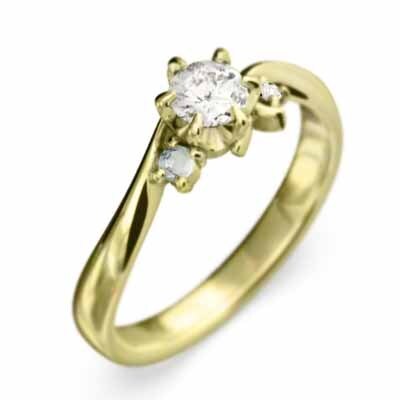 完璧わいふによる 52500円 18金イエローゴールド オーダーメイド マリッジリング アクアマリン
