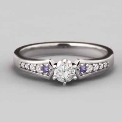 メーカー 26137円 白金(プラチナ)900 オーダーメイド 婚約 指輪 2月の アメジスト