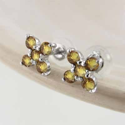 ー品販売 13477円 白金(プラチナ)900 11月 (黄水晶)シトリン ペアピアス その他