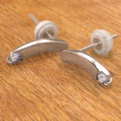 無料配達 15918円 ペア ピアス プレート タンザナイト ホワイトゴールド タンザナイト