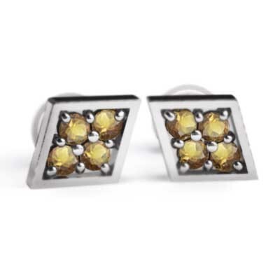 独特の上品 両耳 14466円 ピアス 白金(プラチナ)900 (黄水晶)シトリン その他