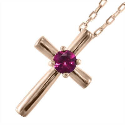最愛 ペンダント ジュエリー ルビー 7820円 デザイン 石 1粒 クロス ルビー