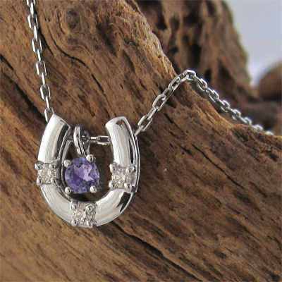 ジュエリー ペンダント 馬蹄タイプ アメシスト(紫水晶) ダイヤモンド 2月誕生石 白金（プラチナ）900_画像5