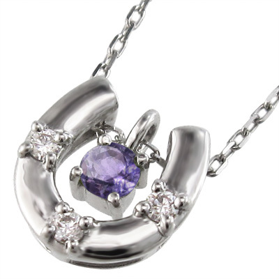 ジュエリー ペンダント 馬蹄タイプ アメシスト(紫水晶) ダイヤモンド 2月誕生石 白金（プラチナ）900_画像4