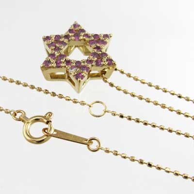 印象のデザイン ヘキサグラム 31528円 星 k18 ルビー ネックレス ジュエリー ルビー