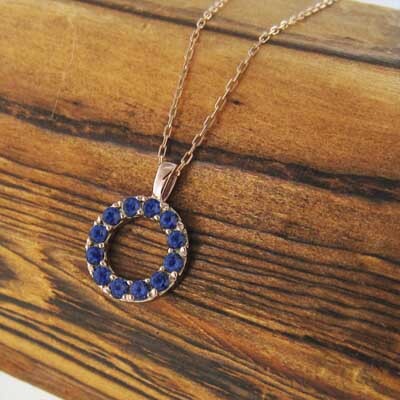 センスのいい お歳暮 12364円 ペンダント 10kピンク サファイア(青) ネックレス サファイア