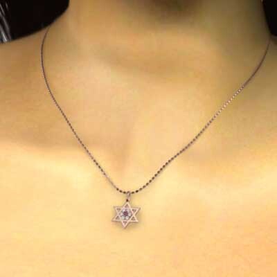 ルビー 天然ダイヤモンド ジュエリー ネックレス ヘキサグラム 星の形 ピンクゴールドk18 7月誕生石 小サイズ_画像2