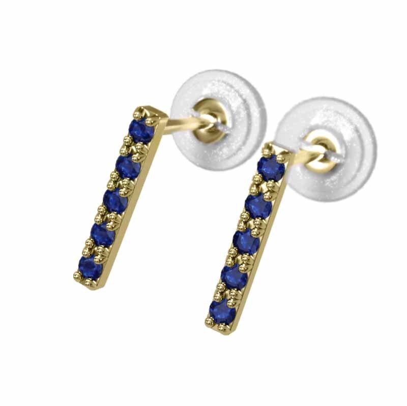 【感謝価格】 11066円 プレート 18k サファイア(青) ピアス ペア 5ストーン サファイア
