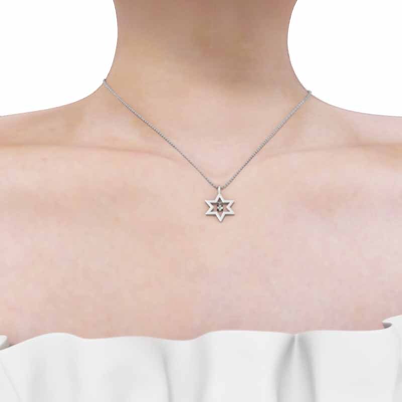 レビュー高評価の商品! 13384円 ダイアモンド ペンダント ネックレス 六芒星 一粒石 4月 ゴールド