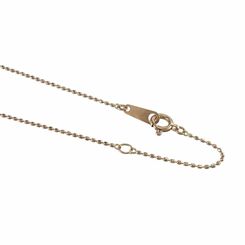  chain necklace k18 pink gold cut ball chain 0.8mm