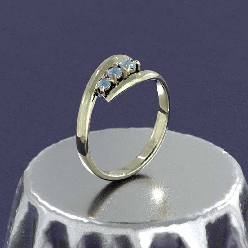 指輪 3石 蛇 スネーク ブルートパーズ(青) 11月の誕生石 イエローゴールドk10_画像6