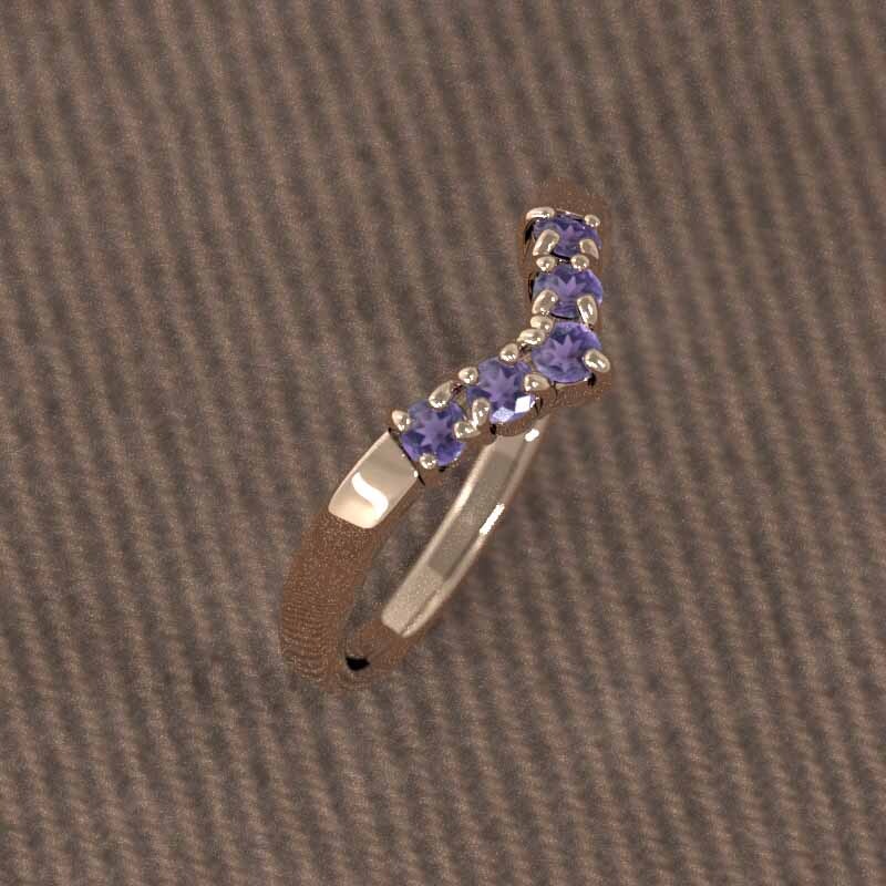 アメジスト(紫水晶) 指輪 5ストーン 2月の誕生石 18金ピンクゴールド_画像3