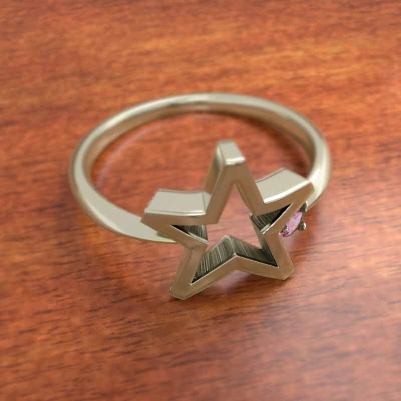 お気に入りの 一粒 指輪 12673円 星の形 k10 10月の誕生石 ピンクトルマリン ゴールド