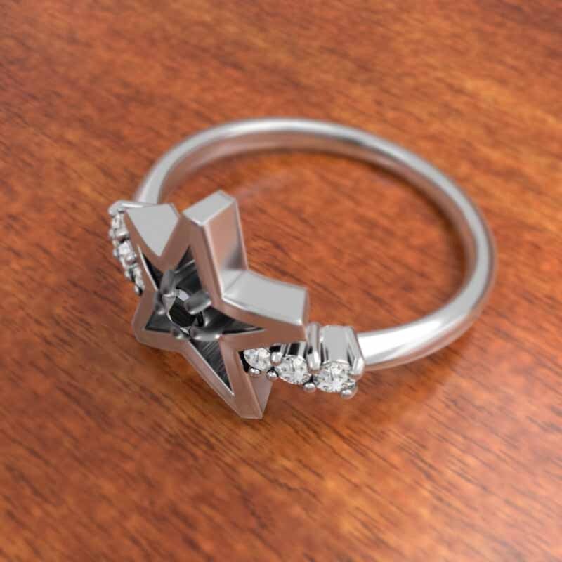 レビュー高評価の商品! 18669円 天然ダイヤモンド ブラックダイアモンド 指輪 星の形 ゴールド