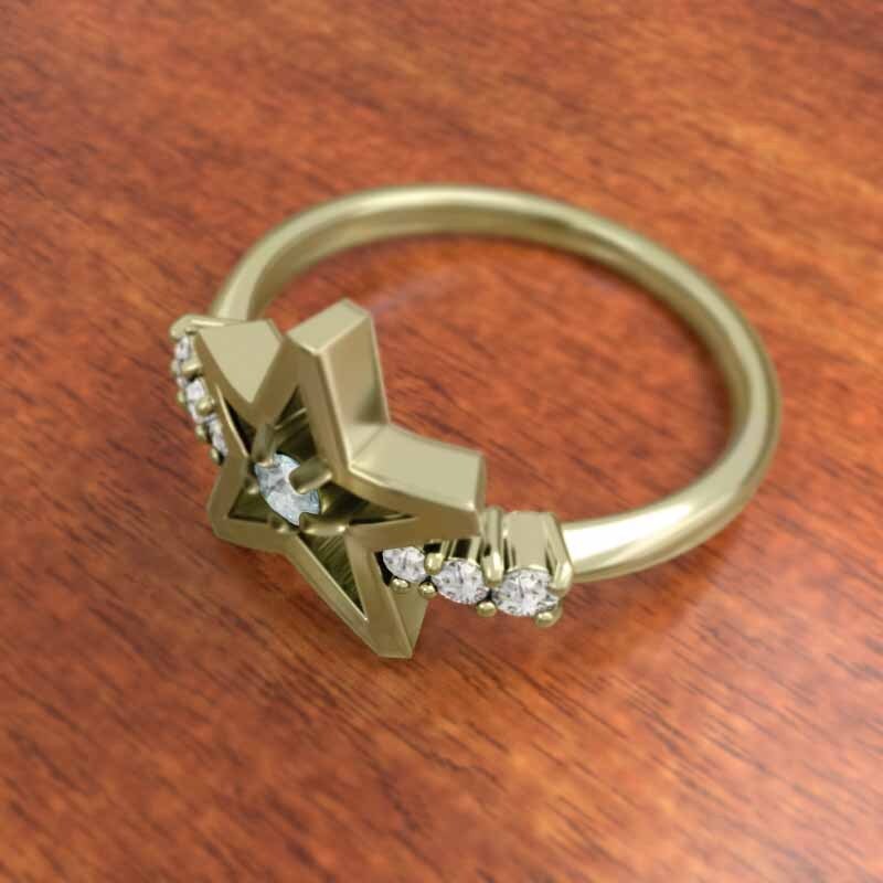 送料無料の通販 18kイエローゴールド リング 24697円 スター アクア ジュエリー ゴールド