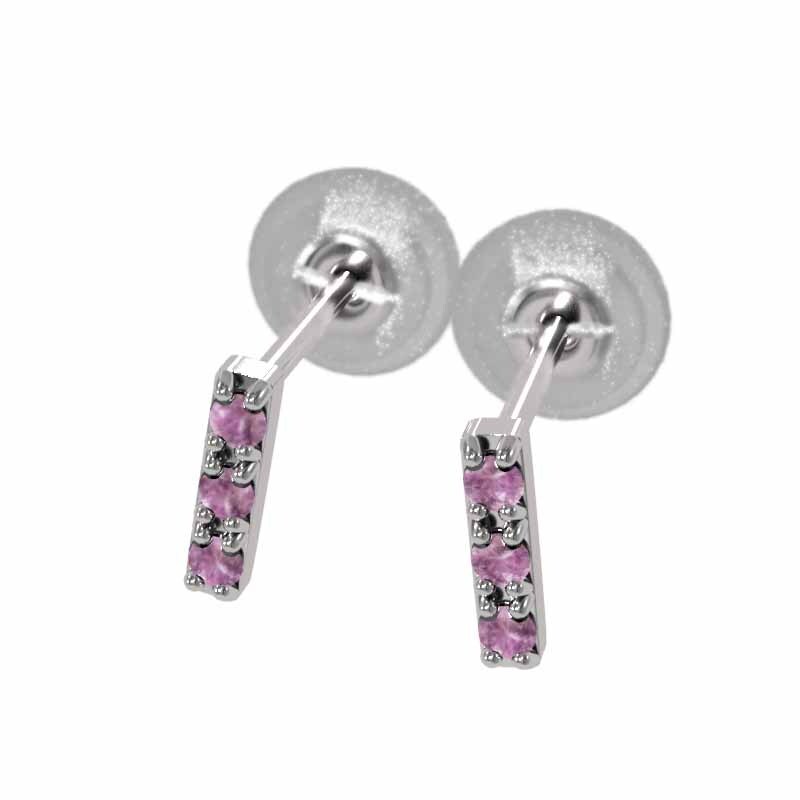 人気新品 プラチナ900 8377円 ペアピアス ピンク ストーン スリー その他