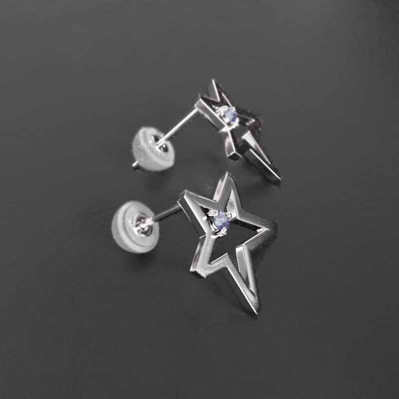 【売り切り御免!】 14280円 ペアピアス 1粒石 スター ジュエリー タンザナイト 12月 タンザナイト
