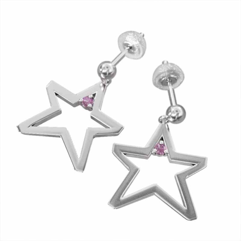 ー品販売 21420円 Pt900 ペア ピアス 一粒 ピンクサファイヤ 9月の誕生石 その他