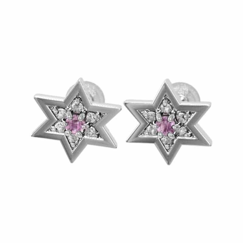 【即納】 25840円 天然 ピンクサファイヤ ダビデの星 ピアス ペア その他