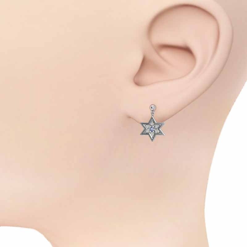 高い品質 31528円 ペアピアス 六芒星 タンザナイト 天然ダイヤモンド k18 タンザナイト