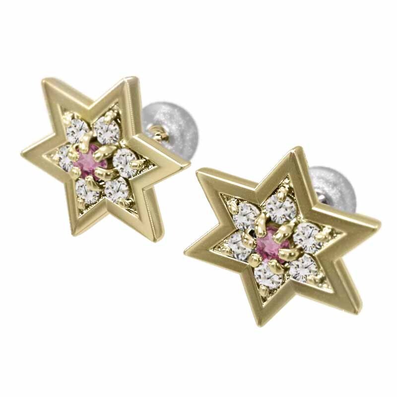 最高品質の 28637円 ペア 天然 ピンクトルマリン ダビデの星 ピアス トルマリン