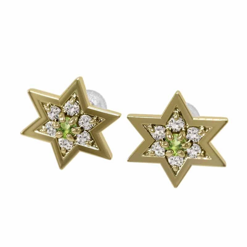 【国内正規総代理店アイテム】 28637円 ペリドット ヘキサグラム ピアス ペア 天然ダイヤモンド ペリドット