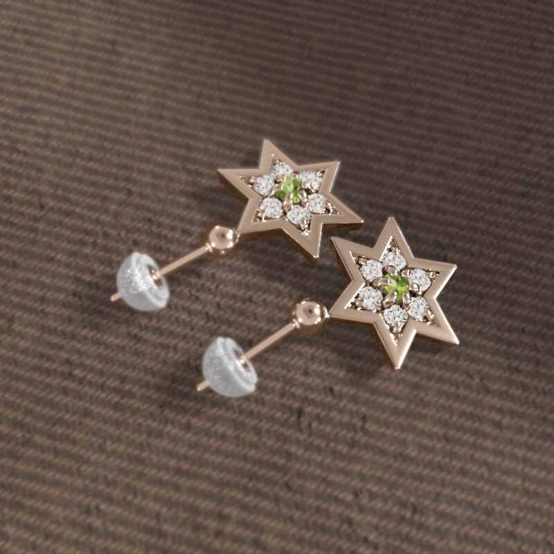 品質のいい 両耳 29546円 ピアス 天然ダイヤモンド ペリドット ヘキサグラム ペリドット