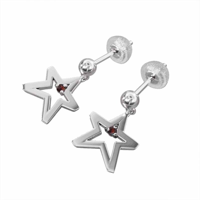 新品本物 スター 1粒石 ペアピアス 12982円 ジュエリー 1月 ガーネット ガーネット