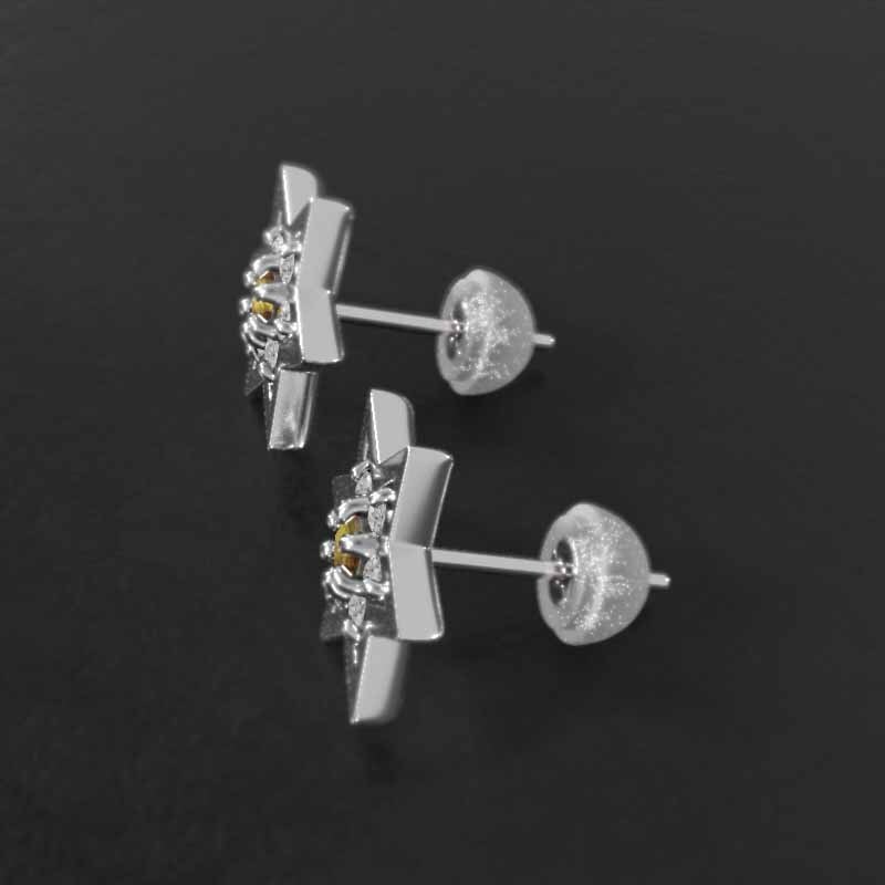 ブランド通販サイト 26211円 ペア ピアス ダビデの星 シトリン 天然ダイヤモンド k18 その他