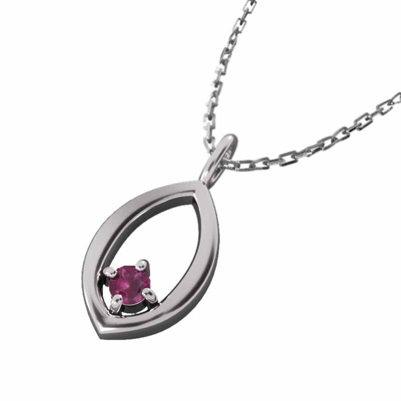 ネックレス ルビー 1粒石 k10ホワイトゴールド 7月の誕生石 大サイズ