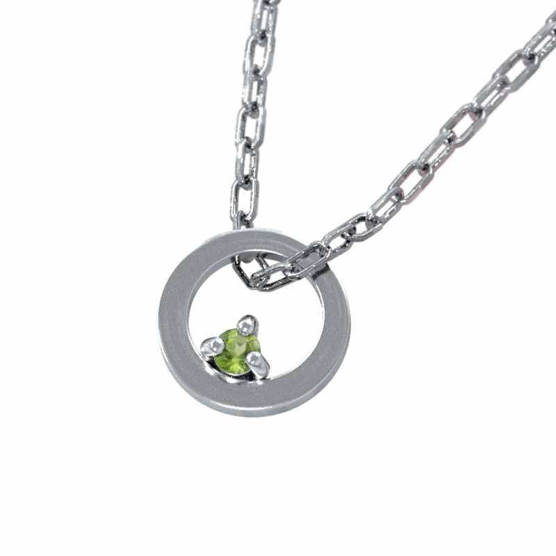 【あす楽対応】 8902円 プラチナ900 ネックレス 1粒石 ペリドット 8月誕生石 甲 ペリドット