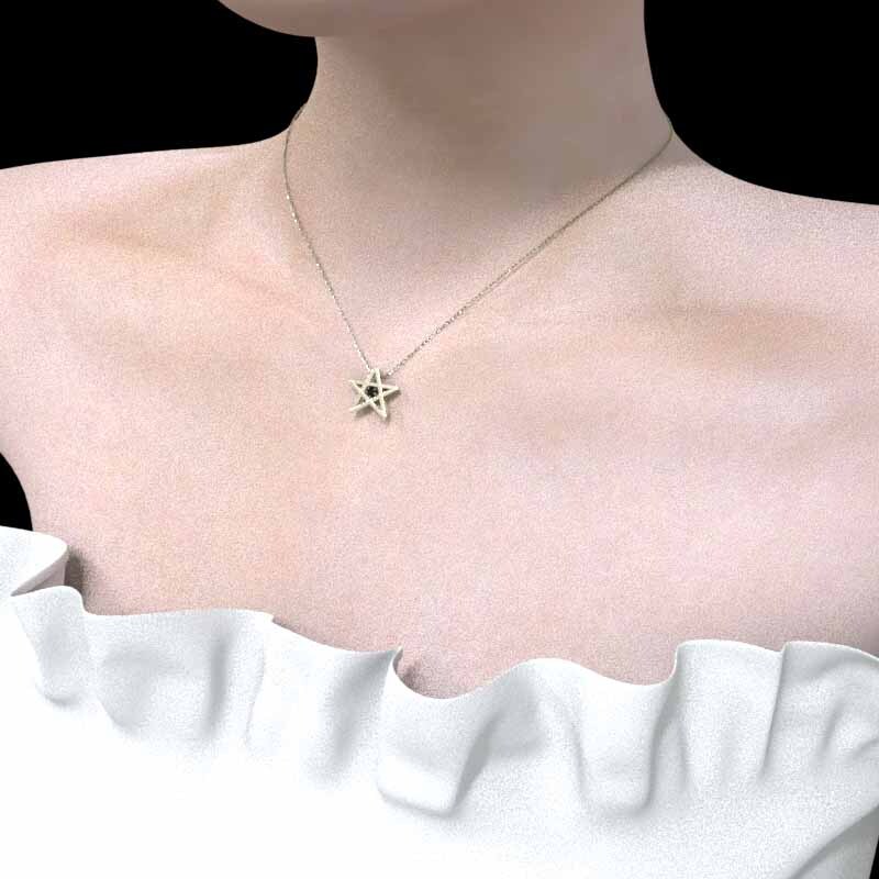 【在庫一掃】 13477円 ジュエリー スター 一粒石 ネックレス ペンダント ゴールド