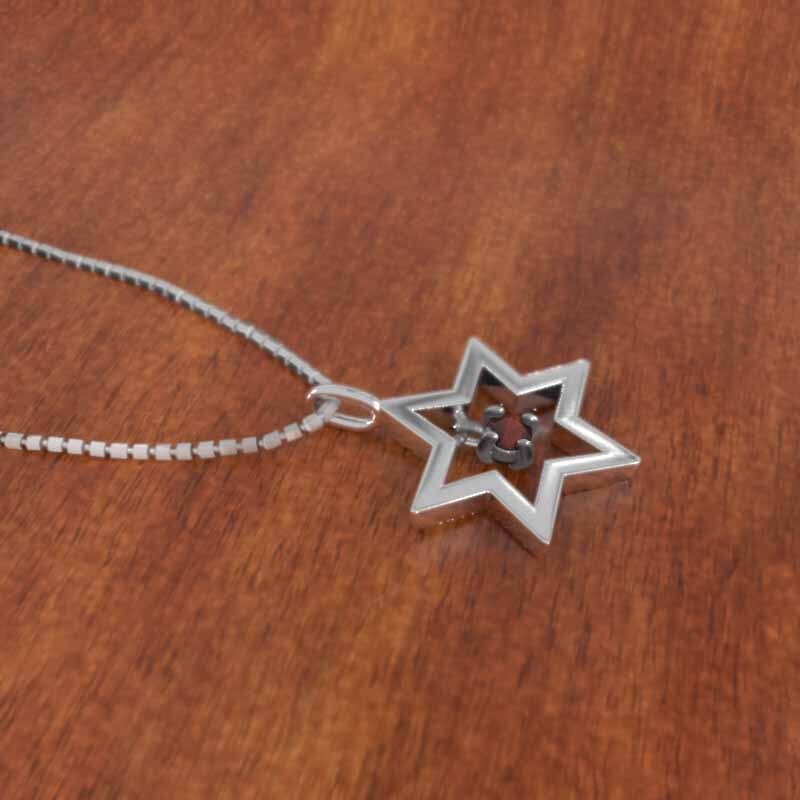 アメリカ通販ファッション 21266円 18金ホワイトゴールド ダビデの星 ジュエリー ガーネット