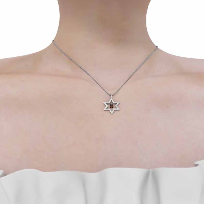 早割シーズン券 21266円 18金ホワイトゴールド ダビデの星 ジュエリー ガーネット