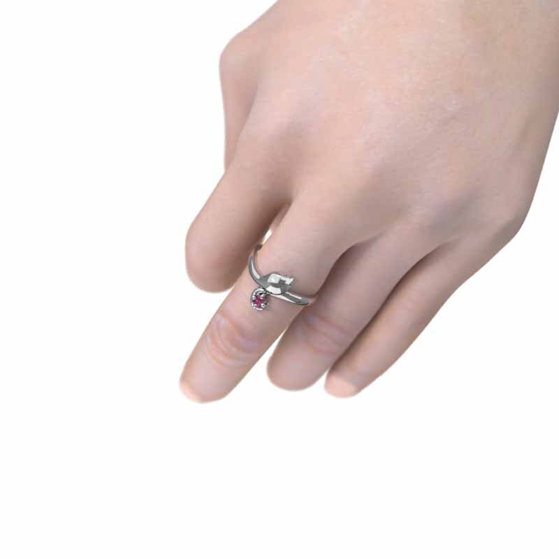 ルビー 指輪 蛇 スネーク 一粒 ホワイトゴールドk18 7月の誕生石 コブラリング_画像2