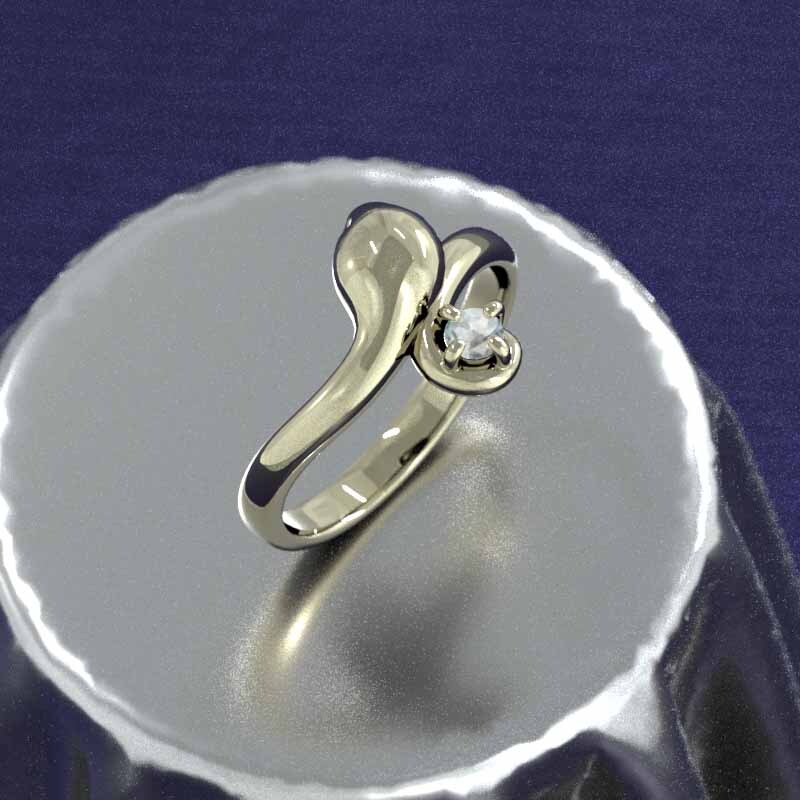 指輪 一粒 蛇 スネーク アクアマリン 3月誕生石 イエローゴールドk10 コブラリング_画像5